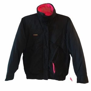 Columbia Black Pink Reversible Ski Bomber Jacket M